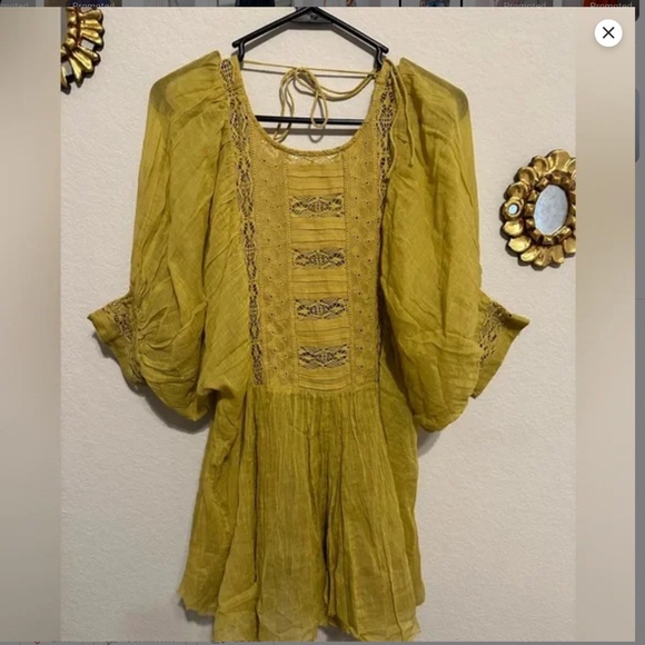 Free People One Finley Tunic in Dried Palm sz L $168R EUC - Picture 3 of 7